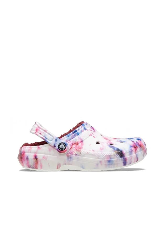 Crocs Classic Lined Tie Dye Clog Slippers - Garnet