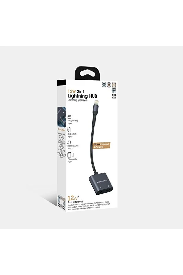 MATECHNO 2 in 1 lightning hub multiplexer cable charger and lightning aux converter coupler with headphone input