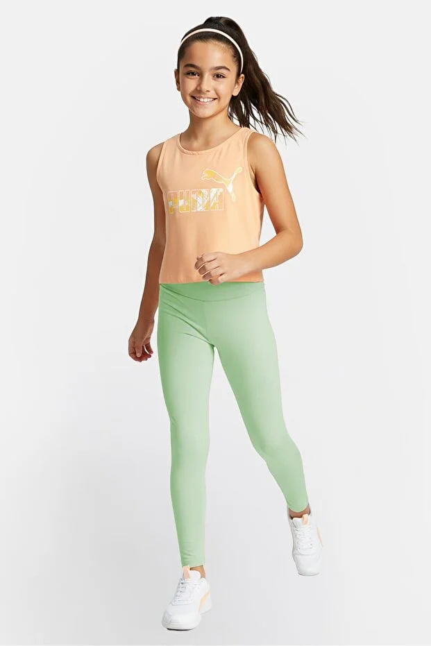 Puma Kids Girl Slim Fit Sleeveless Training Tank Top, Orange