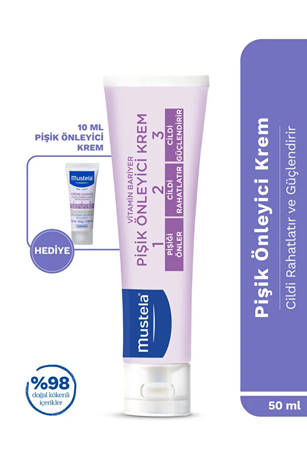 Mustela Baby Rash Prevention Protective Natural Origin Care Cream 50ml Travel Size 10ml Gift